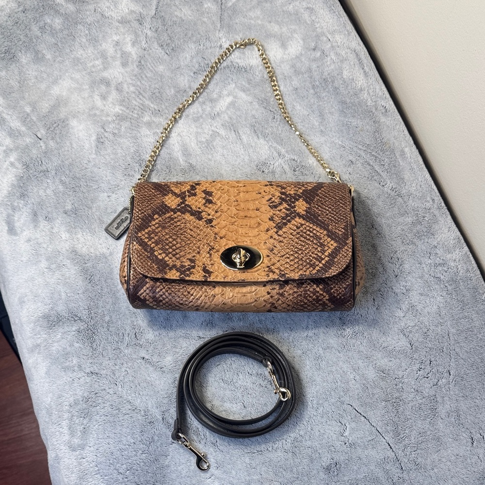 Coach Mini Ruby Python Embossed Leather Crossbody… - image 1